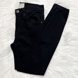 Current / Elliot High Waist Stiletto Skinny Jeans Jet Black Size 24